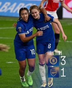 女足英超焦点战切尔西3-1阿森纳,领先对手优势扩大至6分